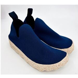 Asportuguesas Knit Platform Clip Slip on Sneaker Shoe Blue Womens size 6.5 New